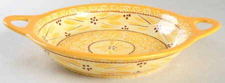 Old World Yellow 13" Round Baker