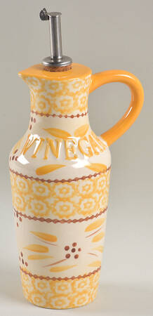 Old World Yellow Vinegar Jar & Drizzle Spout