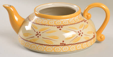 Old World Yellow Teapot No Lid