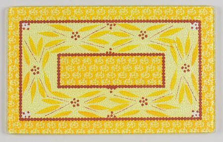 Old World Yellow Glass Trivet for 13" Rectangular Baker