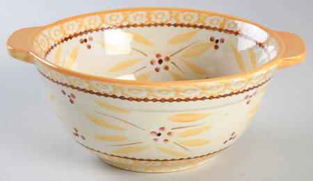Old World Yellow 8" Handled Round Serving Bowl by Temp-Tations