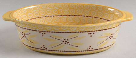 Old World Yellow 12'' Oval Baker