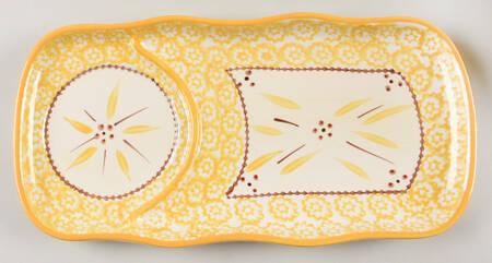 Old World Yellow 12" Rectangular Snack Tray