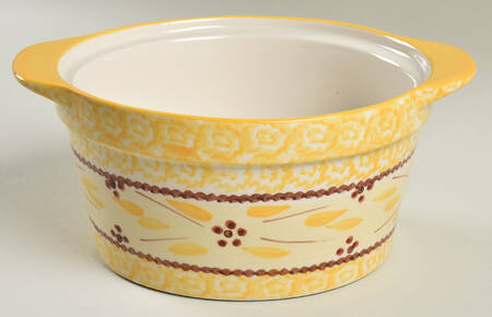 Old World Yellow 1 Qt Round Casserole No Lid