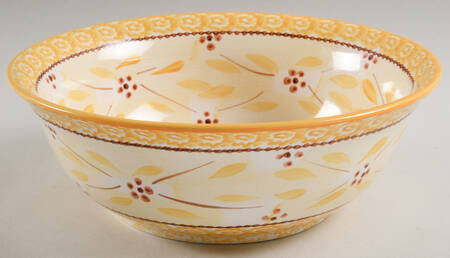 Old World Yellow 9" Round Serving Bowl