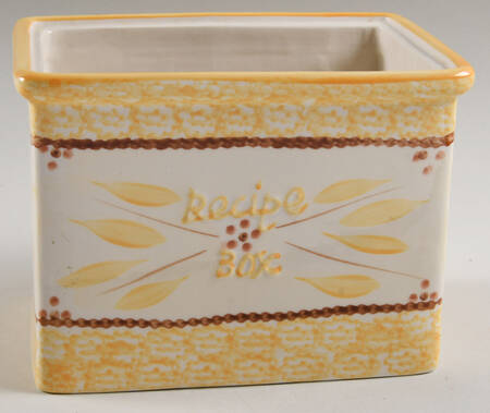 Old World Yellow Recipe Box No Lid