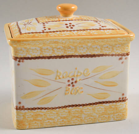 Old World Yellow Recipe Box & Lid