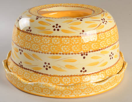Old World Yellow Cake/Chip Plate & Dome/Bowl for Convertible Set by Temp-Tations