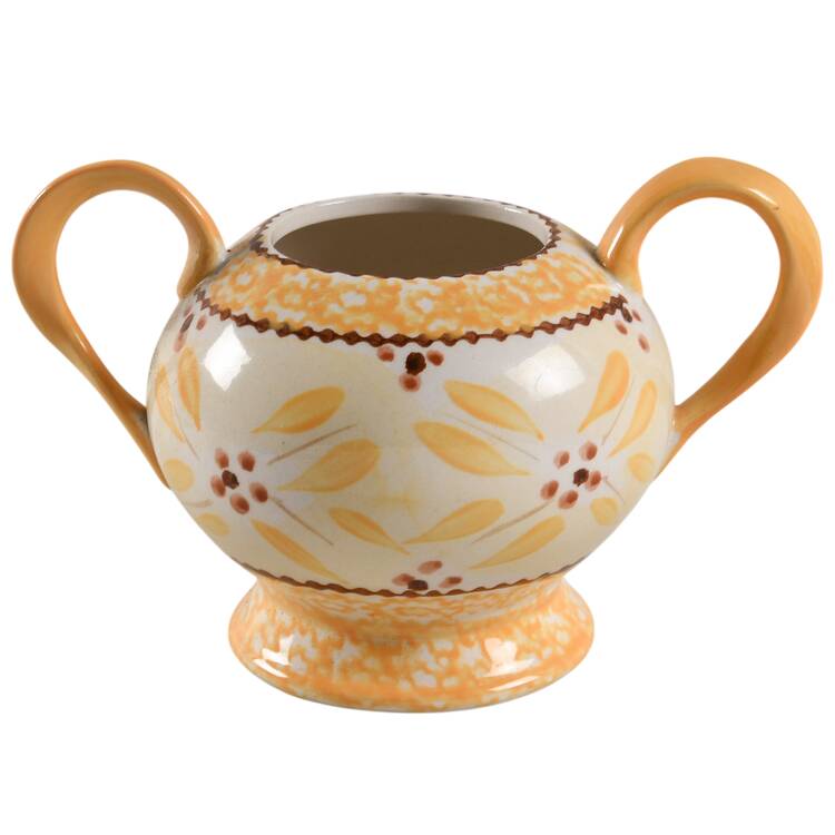 Old World Yellow Sugar Bowl No Lid
