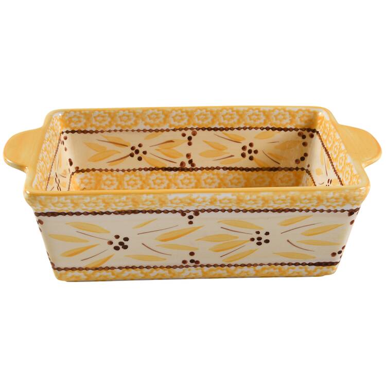 Old World Yellow 10" Rectangular Baker