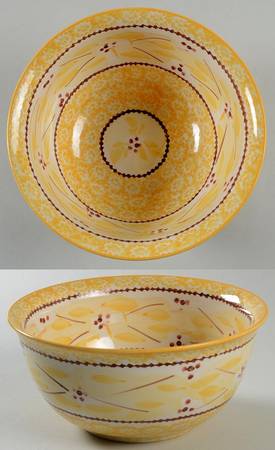 Old World Yellow 7" Round Vegetable Bowl
