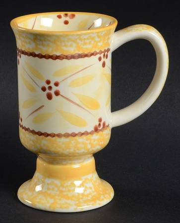 Old World Yellow Pedestal Mug