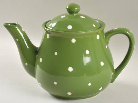 Polka Dot Green Teapot & Lid by Temp-Tations