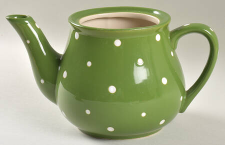 Polka Dot Green Teapot No Lid