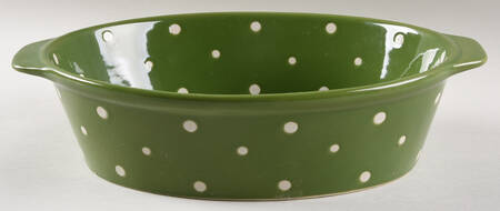 Polka Dot Green 13" Oval Baker by Temp-Tations