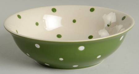Polka Dot Green Soup/Cereal Bowl