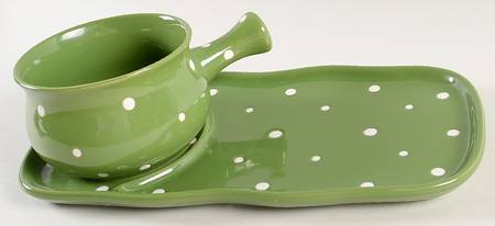 Polka Dot Green Soup Mug & Sandwich Set