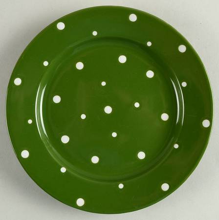 Polka Dot Green Salad Plate
