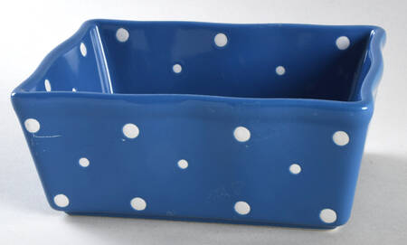Polka Dot Blue 7" Rectangular Baker