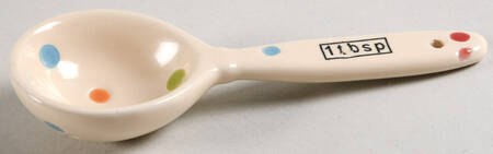 Polka Dot Cream 1 Tablespoon Ceramic Measuring Spoon