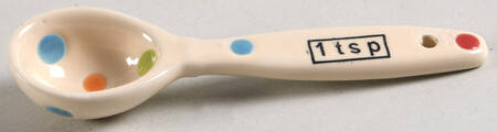 Polka Dot Cream 1 Teaspoon Ceramic Measuring Spoon