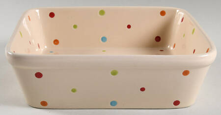 Polka Dot Cream 9" Square Baker