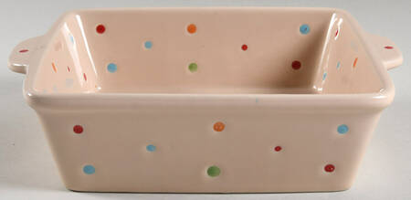 Polka Dot Cream 8" Square Baker
