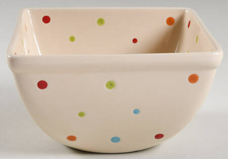 Polka Dot Cream 7" Square Mixing Bowl by Temp-Tations