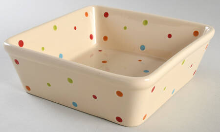 Polka Dot Cream 7" Square Baker by Temp-Tations