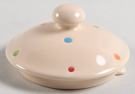Polka Dot Cream Lid for Teapot