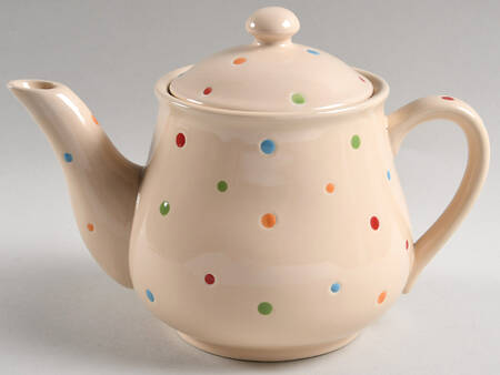 Polka Dot Cream Teapot & Lid