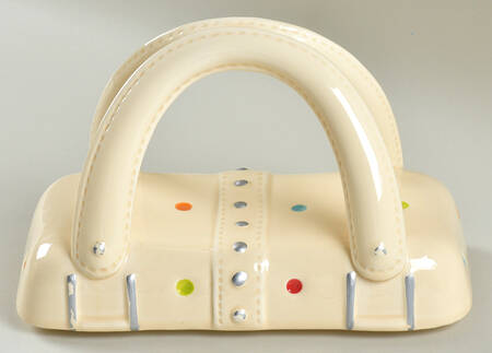 Polka Dot Cream Lid for Figural Cookie Jar