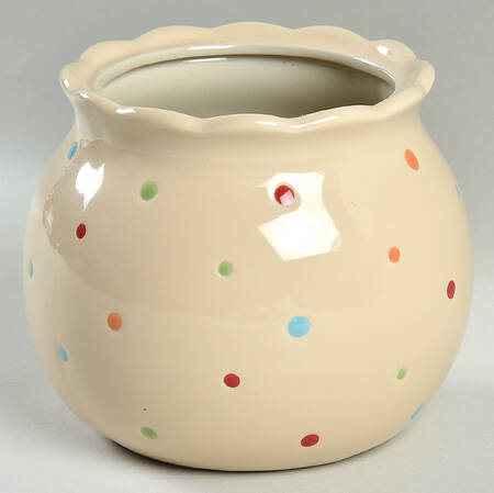Polka Dot Cream Small Canister No Lid