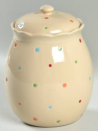 Polka Dot Cream Medium Canister & Lid by Temp-Tations
