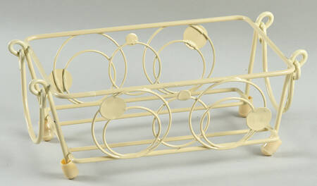 Polka Dot Cream Metal Stand for 8" Rectangular Handled Baker