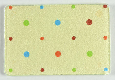 Polka Dot Cream Glass Trivet for 8" Handled Rectangular Baker