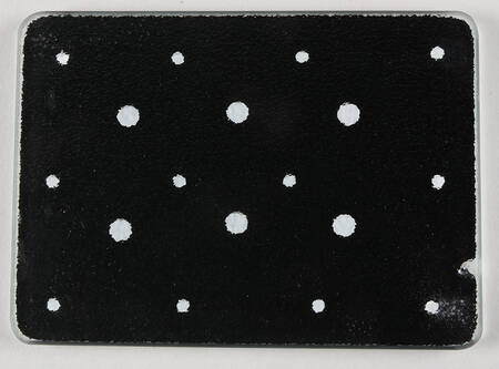 Polka Dot Black Glass Trivet for 7" Rectangular Baker