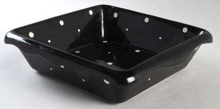 Polka Dot Black 10" Square Baker