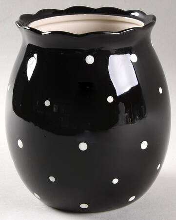 Polka Dot Black Medium Canister No Lid