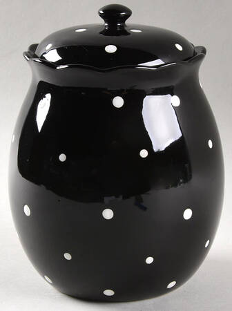 Polka Dot Black Medium Canister & Lid