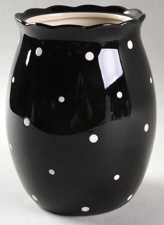 Polka Dot Black Large Canister No Lid