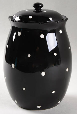 Polka Dot Black Large Canister & Lid