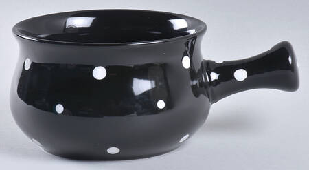 Polka Dot Black Soup Mug by Temp-Tations