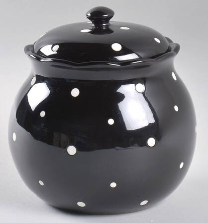 Polka Dot Black Small Canister & Lid