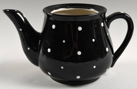 Polka Dot Black Teapot No Lid