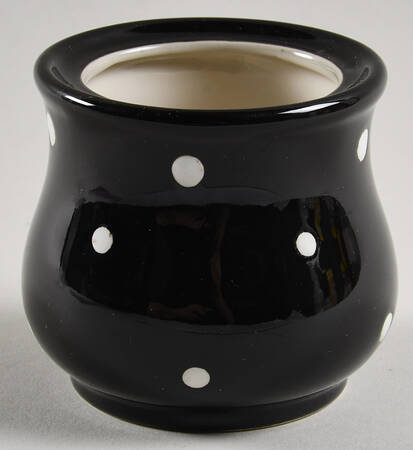 Polka Dot Black Sugar Bowl No Lid