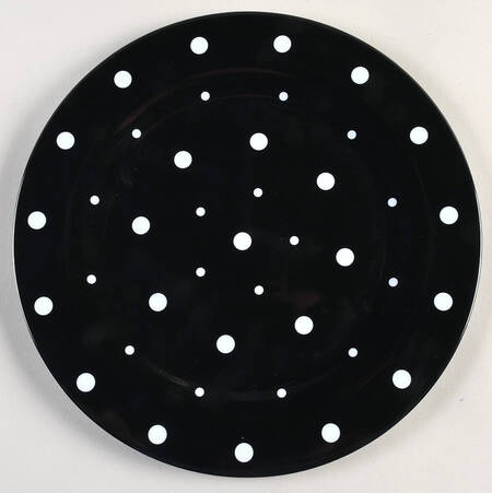 Polka Dot Black Melamine Dinner Plate by Temp-Tations