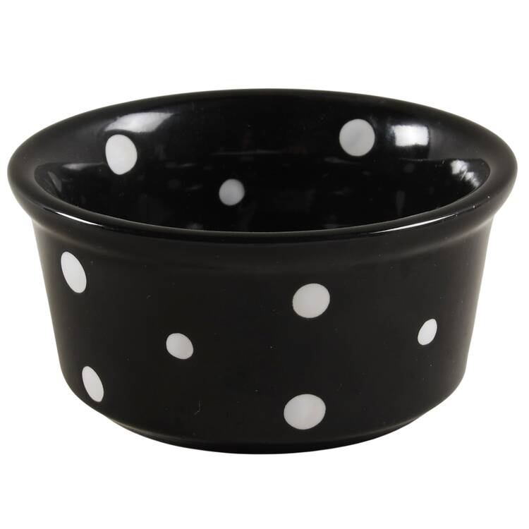 Polka Dot Black Ramekin by Temp-Tations