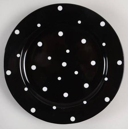 Polka Dot Black Salad Plate by Temp-Tations