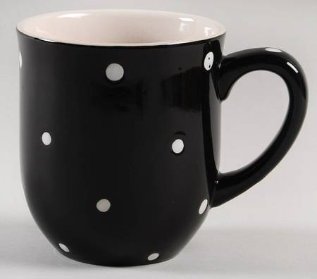 Polka Dot Black Mug by Temp-Tations
